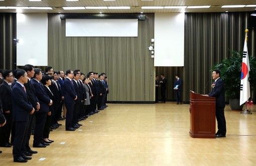 ​김교흥 국회사무총장이 1일 국회에서 열린 취임식에서 인사말 하고 있다.