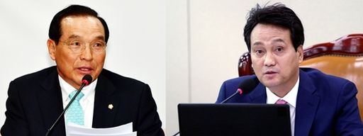 바른미래당 김중로 의원(좌측)과  더불어민주당 안민석 의원