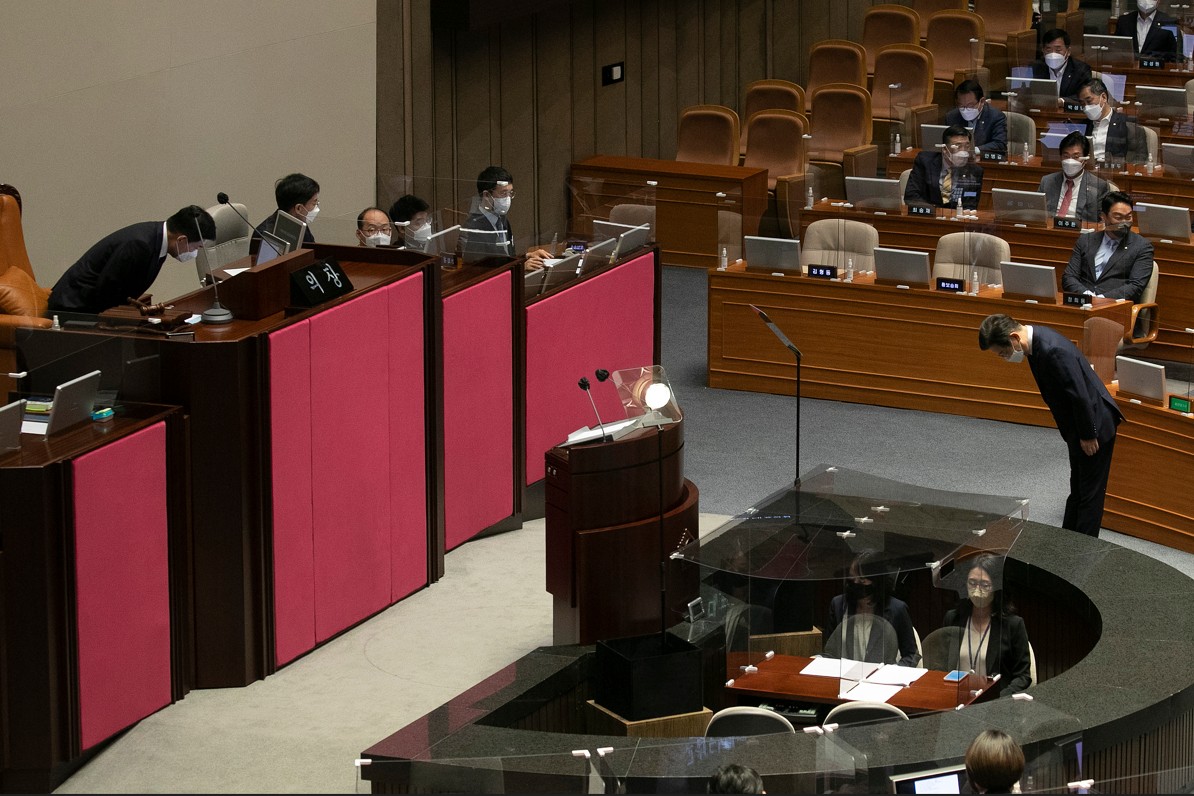 이재명 더불어민주당 대표가 28일(수) 제400회국회(정기회) 제8차 본회의에서 진행한 교섭단체대표연설을 하고 있다.(사진=뉴시스)