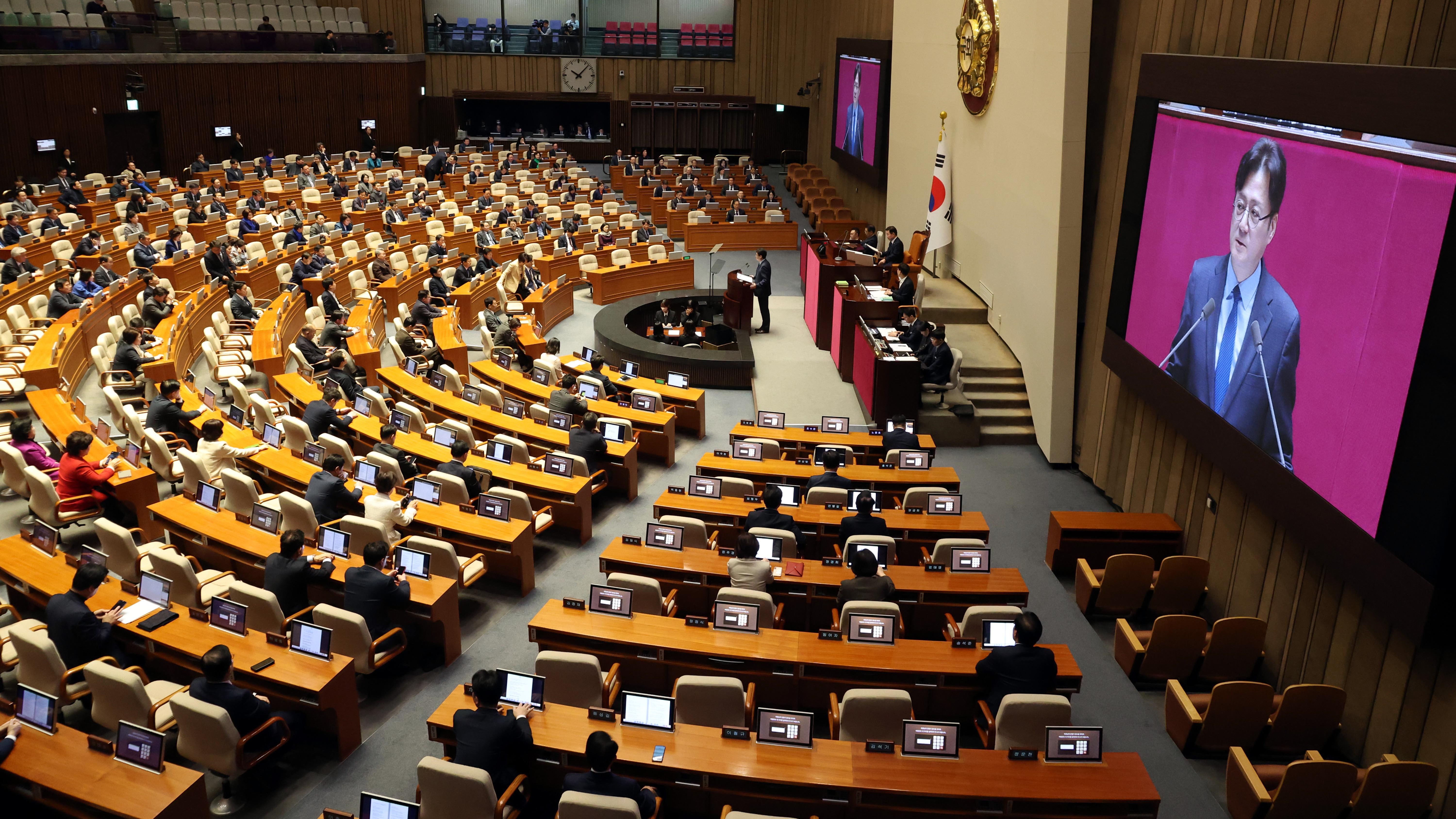 홍익표 더불어민주당 원내대표가 20일(화) 제413회국회(임시회) 제2차 본회의에서 교섭단체대표연설을 하고 있다.(사진=뉴시스)