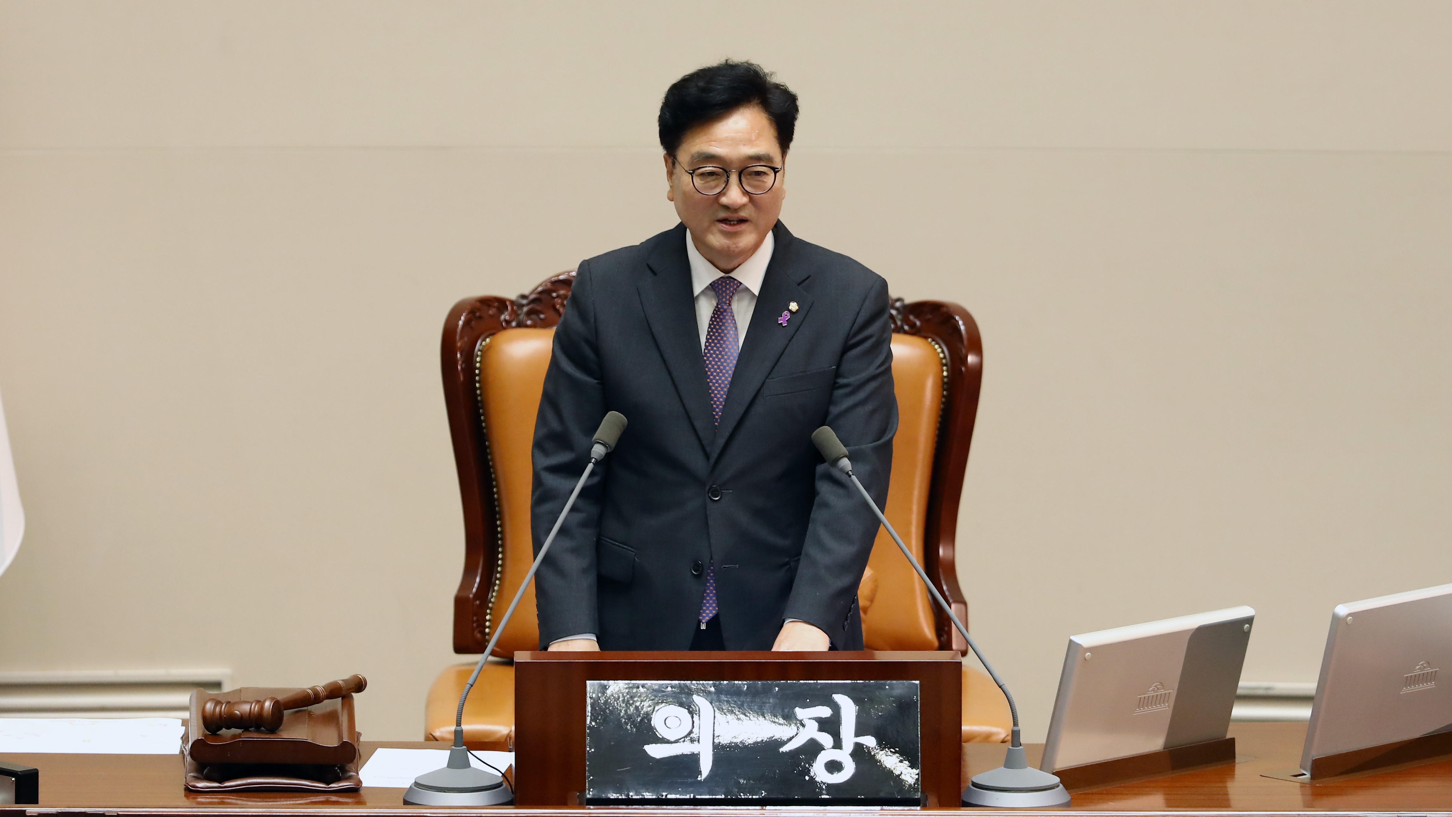 5일(수) 제415회국회(임시회) 제1차 본회의에서 우원식 제22대 전반기 국회의장이 당선인사를 하고 있다.(사진=뉴시스)