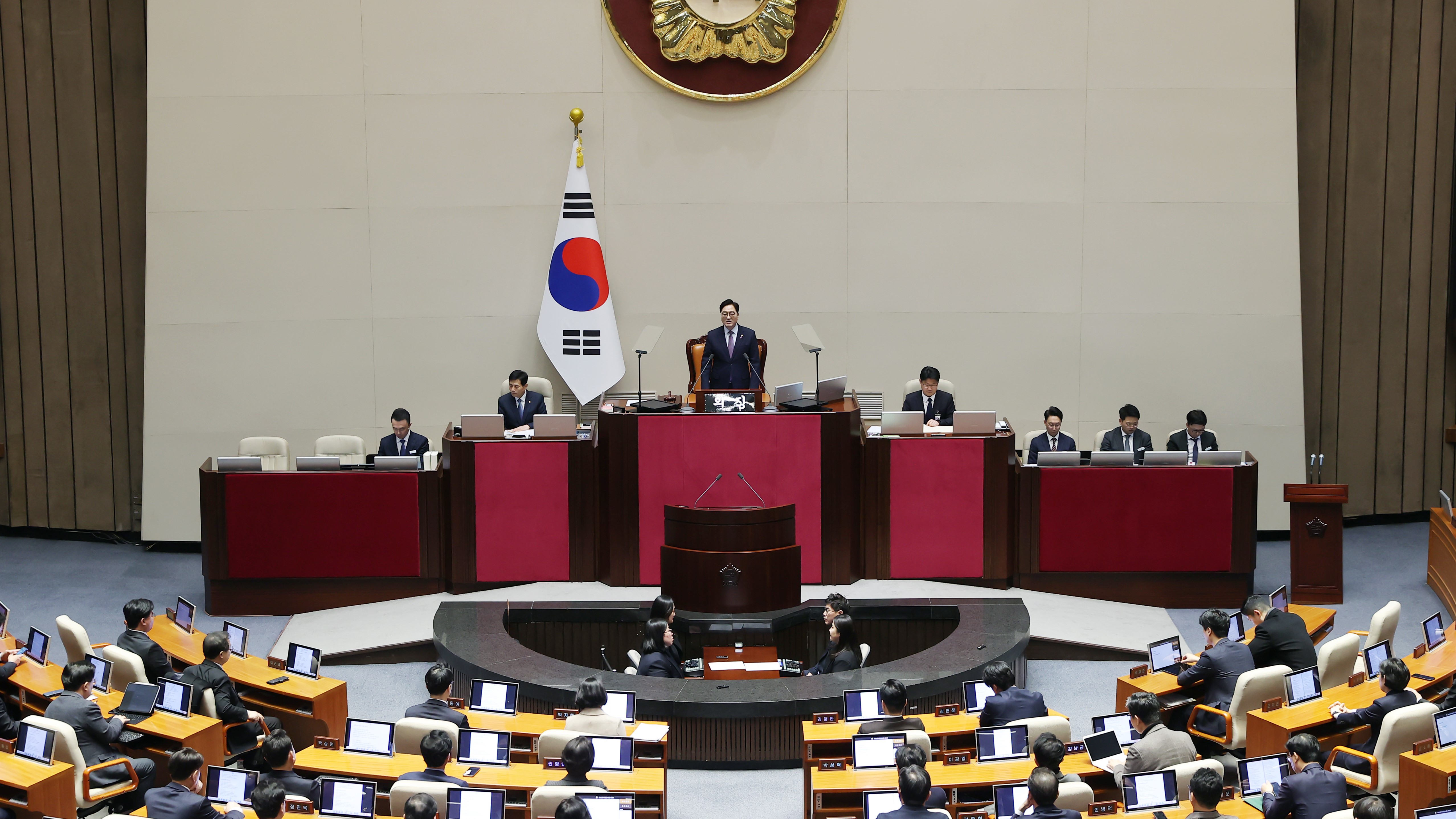 우원식 국회의장이 3일(월) 오후 열린 제422회국회(임시회) 개회사를 하고 있다.(사진=뉴스1)