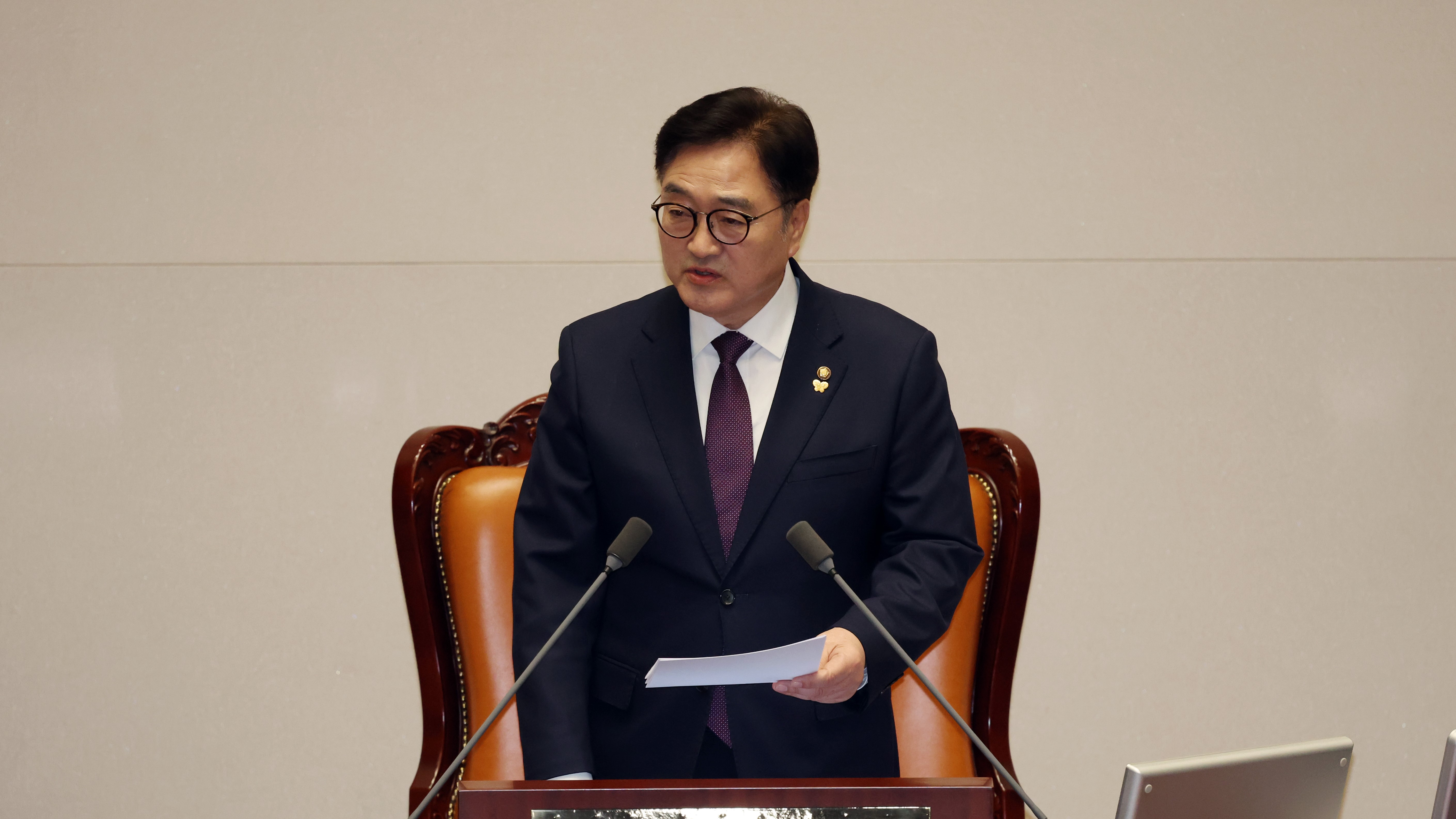 우원식 국회의장이 13일(목) 제423회국회(임시회) 제1차 본회의 모두발언
